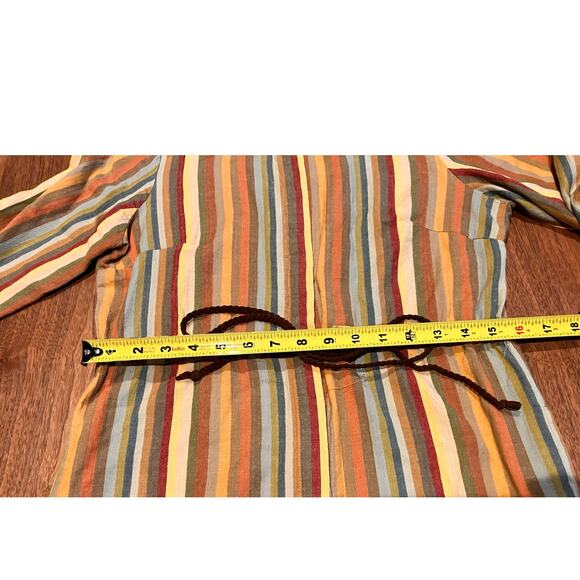 J. Gee Dress Medium, Long Sleeve, Striped, Yellow Green, Knee Length, Pockets - Picture 11 of 11